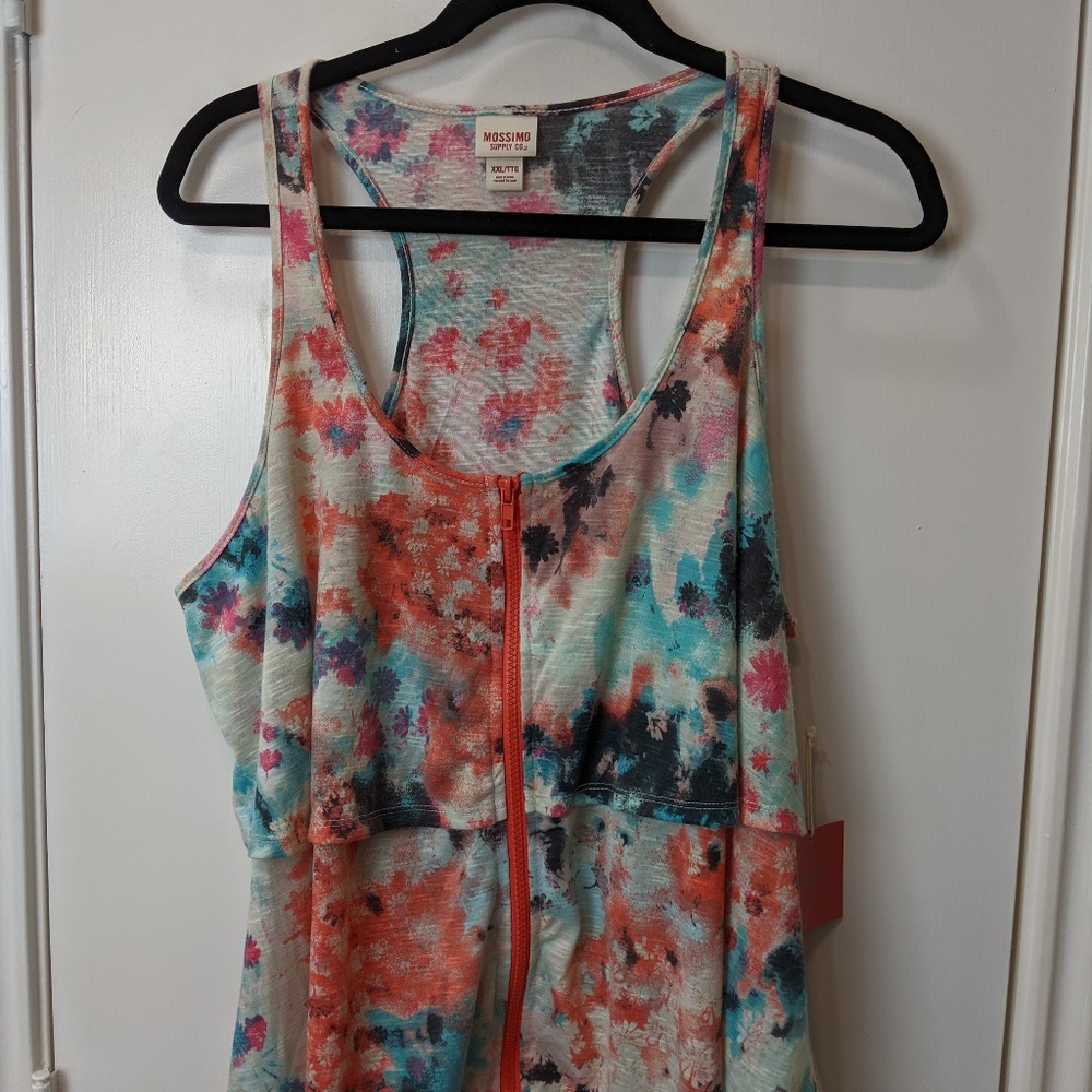Mossimo Crop Layered Tank w/ Zipper (New) / Sz XXL